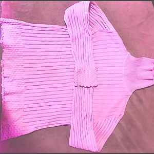 Three shirts. pink shirt:XL, blue-white striped shirt:small, flannel:small.